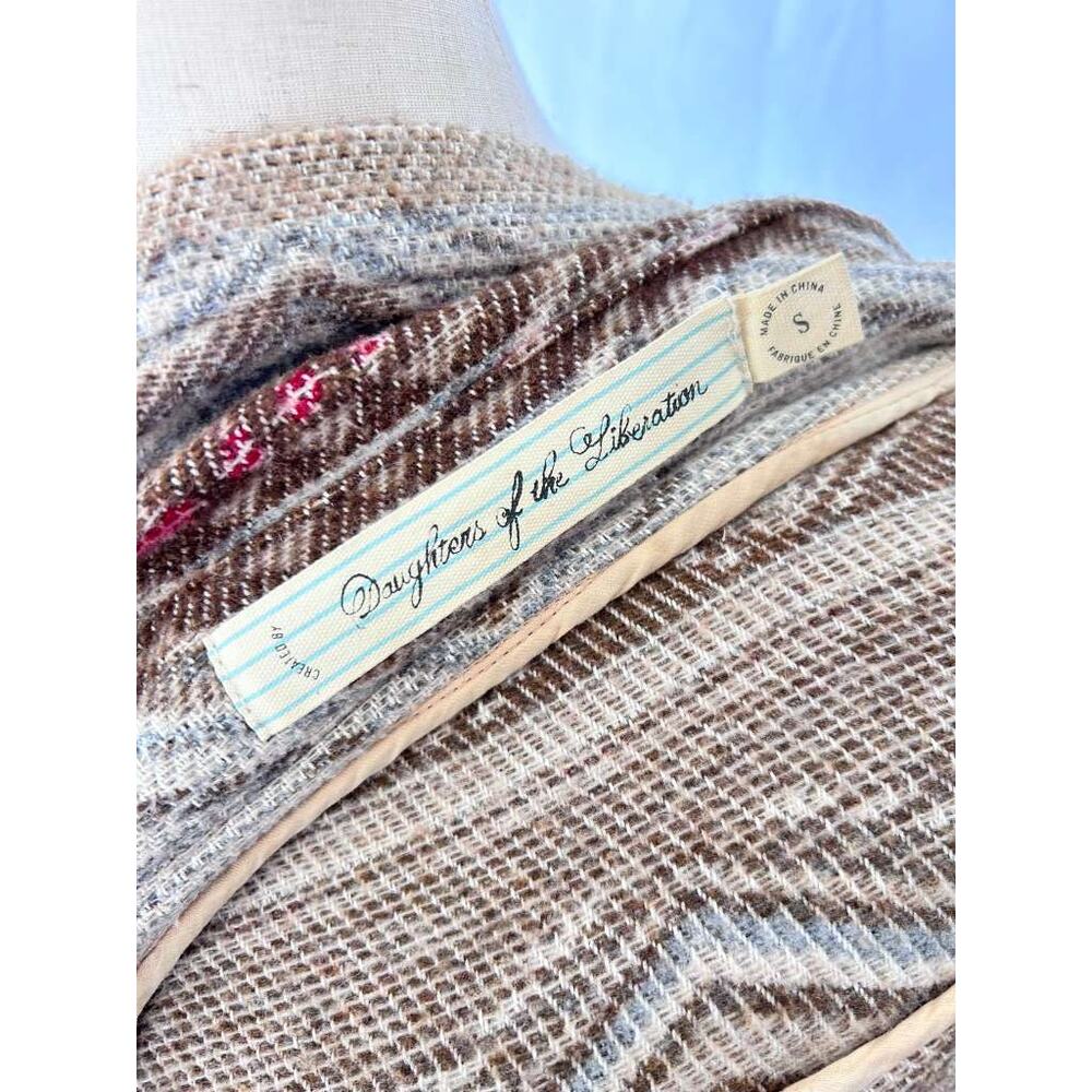 Daughters of the Liberation Women's Tan iKat Poetry Coat Jacket Size S (C-1) - Picture 3 of 10
